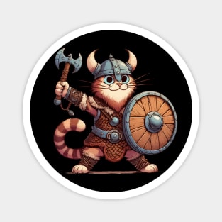 Funny Viking Warrior Cat Norse Mythology Anime Portrait Magnet